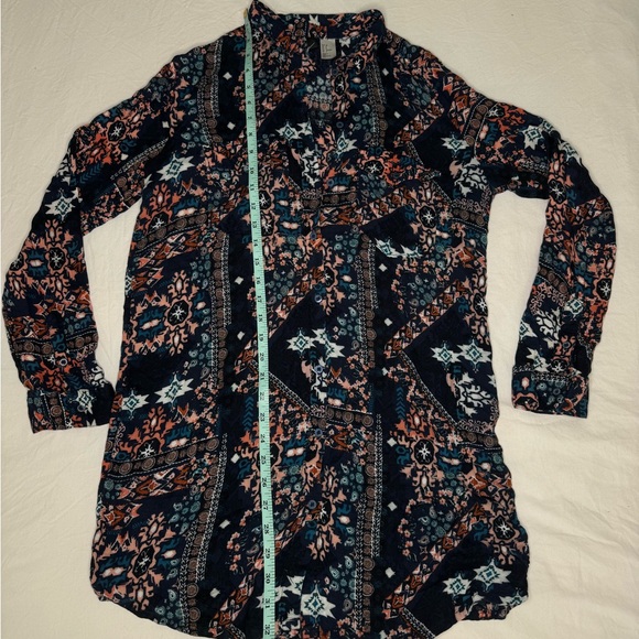 H&M Floral Patterned Long Sleeve Long Blouse Women’s 8 - Picture 4 of 7